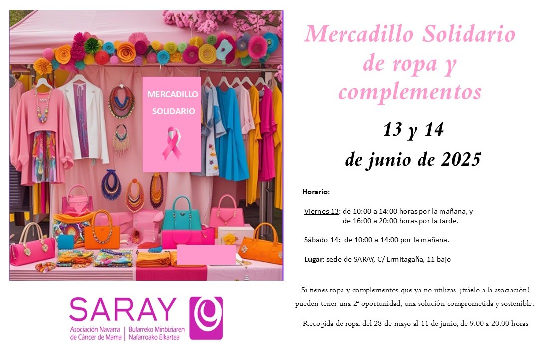 ¡YA TENEMOS FECHA PARA NUESTRO MERCADILLO SOLIDARIO!