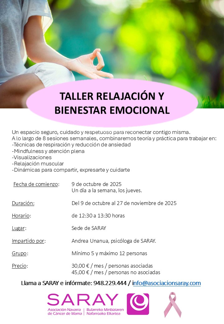 TALLER DE RELAJACIÓN Y BIENESTAR EMOCIONAL