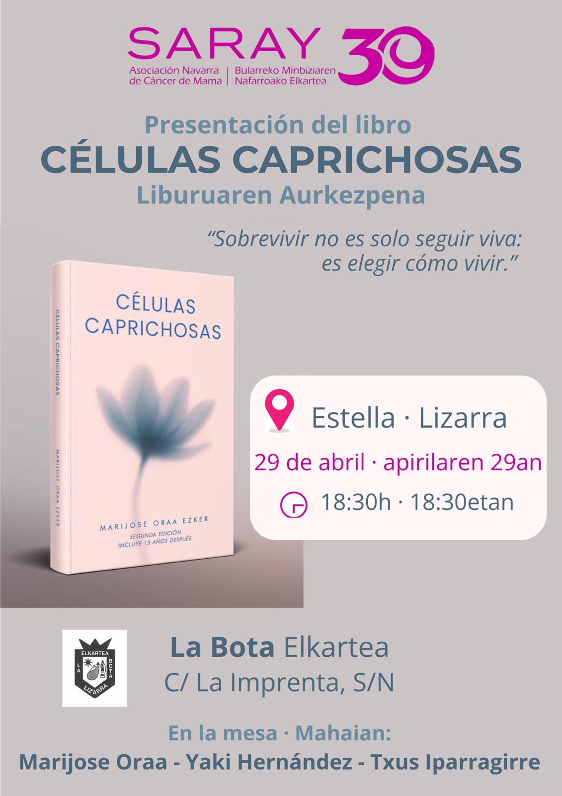 Presentación De Células Caprichosas – Marijose Oraa , 29 Abril 2026 Estella